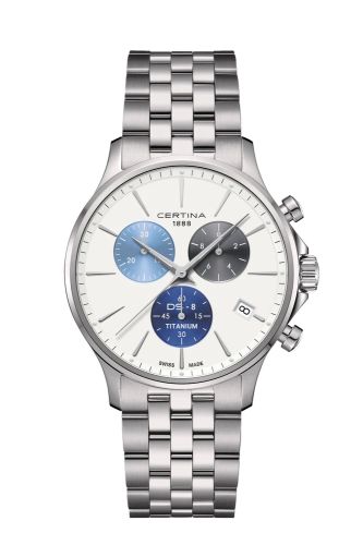 Certina DS-8 Chrono Titanium White Tricolor Bracelet