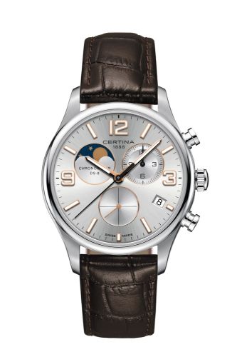 Certina DS-8 Chronograph Moon Phase Stainless Steel Silver