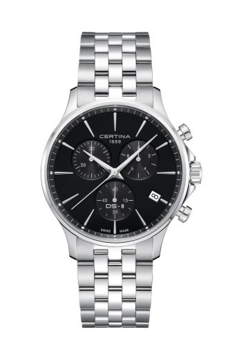 Certina DS-8 Chrono Stainless Steel Black Bracelet