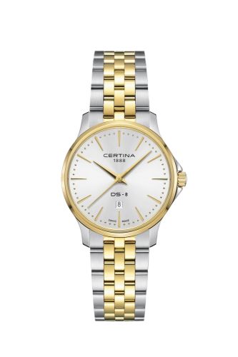 Certina DS-8 Lady Quartz Stainless Steel - Yellow Gold Silver Bracelet