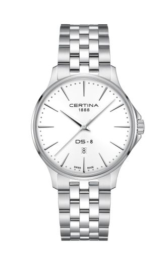 Certina DS-8 Gent Quartz Stainless Steel White Bracelet