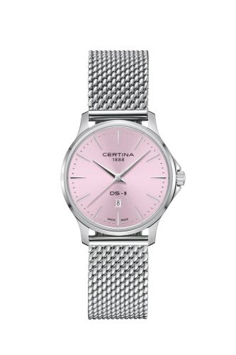Certina DS-8 Lady Quartz Stainless Steel Pink Mesh