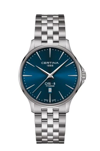 Certina DS-8 Gent Quartz Titanium Blue Bracelet