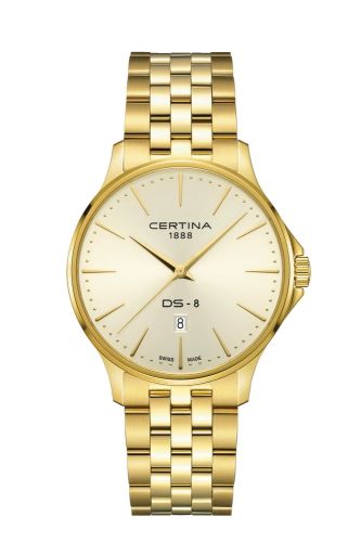 Certina DS-8 Gent Quartz Yellow Gold Champagne Bracelet