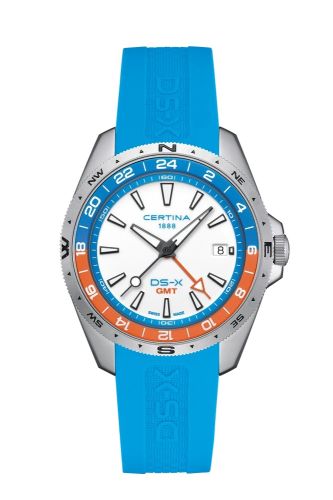 Certina DS-X GMT Stainless Steel White Rubber