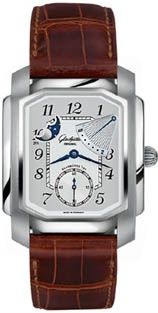 Glashütte Original Karree Manual Winding Power Reserve Moon Phase Stainless Steel Silver