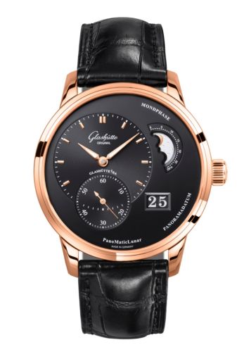Glashütte Original PanoMatic Lunar Red Gold Black Alligator - Folding