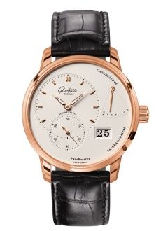 Glashütte Original PanoReserve Red Gold Silver Alligator - Folding