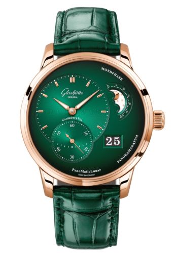 Glashütte Original PanoMatic Lunar Red Gold Green Alligator - Folding