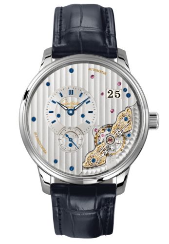 Glashütte Original PanoMaticInverse Stainless Steel Silver Alligator - Folding