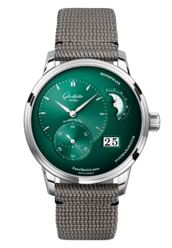 Glashütte Original PanoMatic Lunar Stainless Steel Green Synthetic