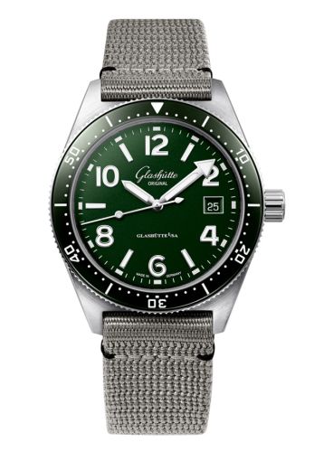 Glashütte Original SeaQ Date Stainless Steel Green Synthetic - Folding