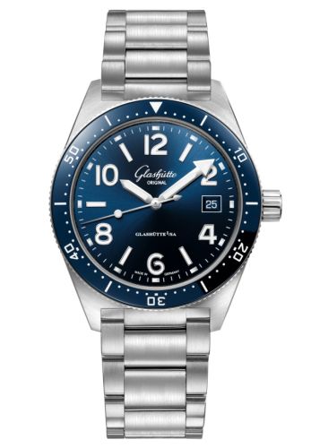 Glashütte Original SeaQ Date Stainless Steel Blue Bracelet