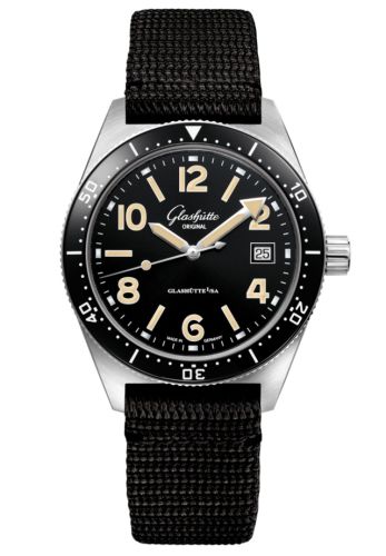 Glashütte Original SeaQ Date Stainless Steel Black Synthetic - Folding