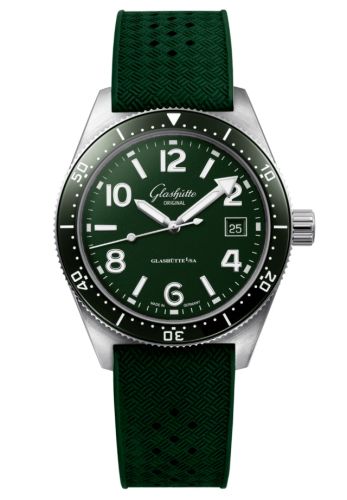 Glashütte Original SeaQ Date Stainless Steel Green Rubber - Folding
