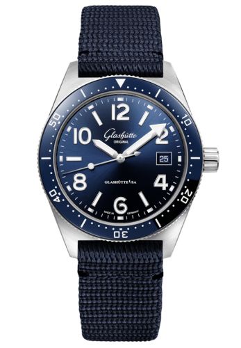 Glashütte Original SeaQ Date Stainless Steel Blue Synthetic - Pin