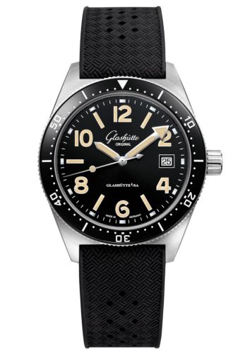 Glashütte Original SeaQ Date Stainless Steel Black Rubber - Pin