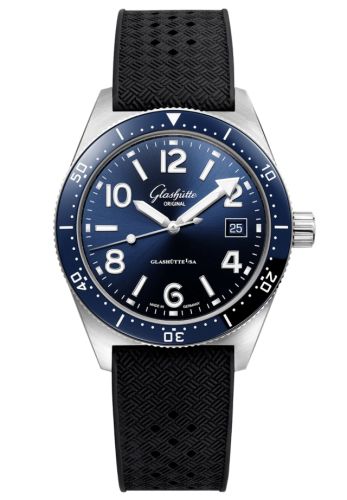 Glashütte Original SeaQ Date Stainless Steel Blue Rubber - Folding