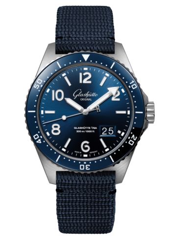 Glashütte Original SeaQ Panorama Date Stainless Steel Blue Synthetic - Pin