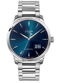 Glashütte Original Senator Excellence Panorama Date Stainless Steel Blue Bracelet