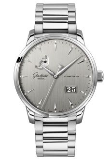 Glashütte Original Senator Excellence Panorama Date Moonphase Stainless Steel Grey Bracelet