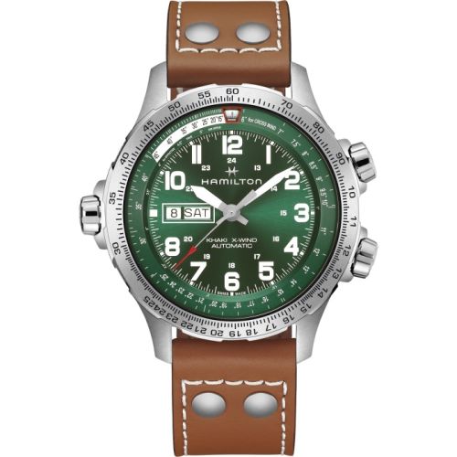 Hamilton Khaki Aviation X Wind Day Date Auto Stainless Steel Green