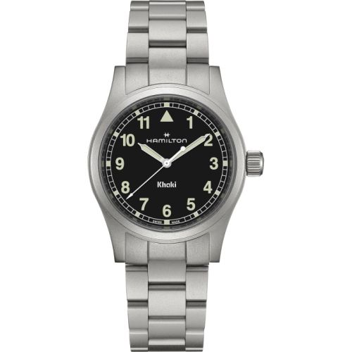 Hamilton Khaki Field Quartz 38 Stainless Steel Black Bracelet