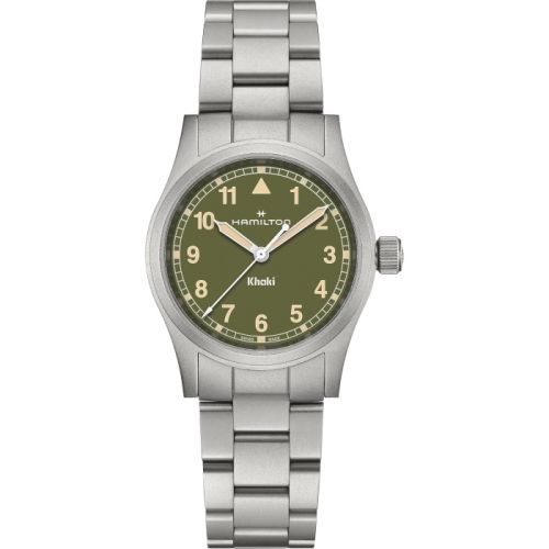 Hamilton Khaki Field Quartz 33 Stainless Steel Green Bracelet
