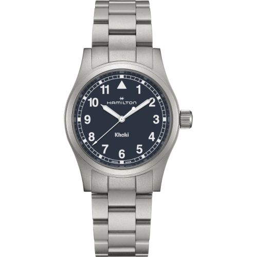 Hamilton Khaki Field Quartz 38 Stainless Steel Blue Bracelet