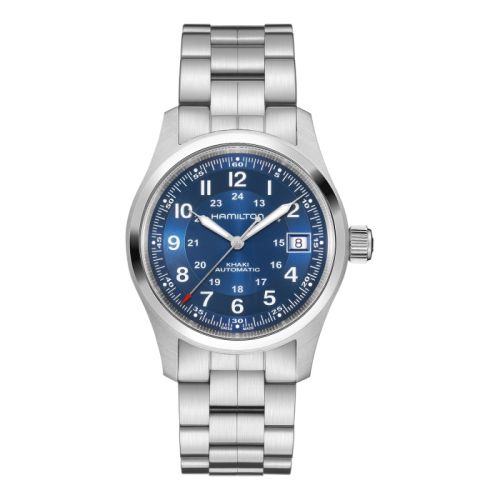 Hamilton Khaki Field Auto 38 Stainless Steel Blue Bracelet