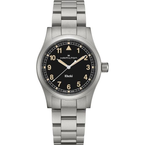 Hamilton Khaki Field Quartz 38 Stainless Steel Black Bracelet