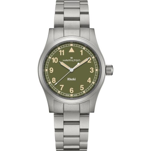 Hamilton Khaki Field Quartz 38 Stainless Steel Green Bracelet