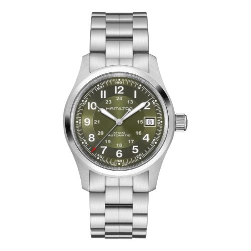 Hamilton Khaki Field Auto 38 Stainless Steel Green Bracelet