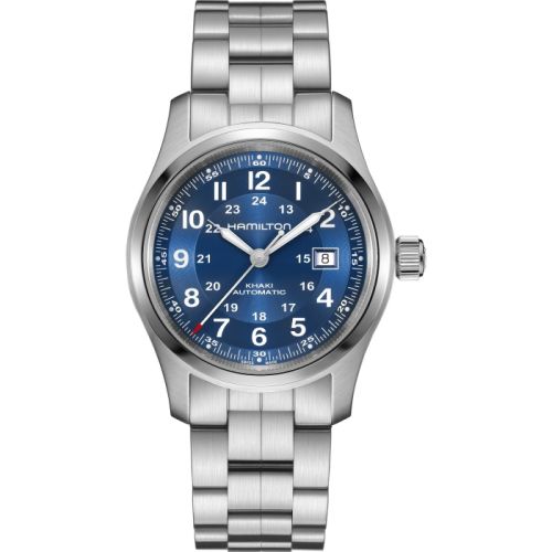 Hamilton Khaki Field Auto 42 Stainless Steel Blue Bracelet