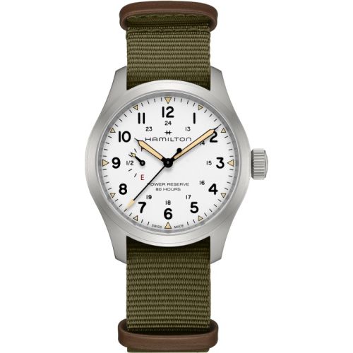 Hamilton Khaki Field Mechanical Power Reserve Stainless Steel White