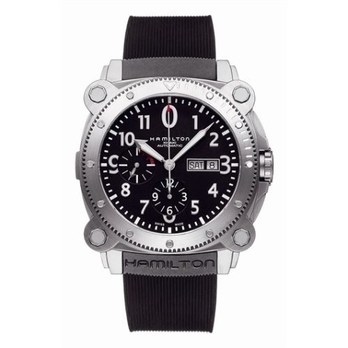 Hamilton Khaki Navy BeLOWZERO Auto Chrono Stainless Steel Black Rubber