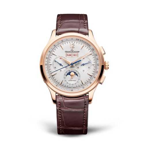 Jaeger-LeCoultre Master Control Chronograph Calendar Pink Gold Silver Alligator