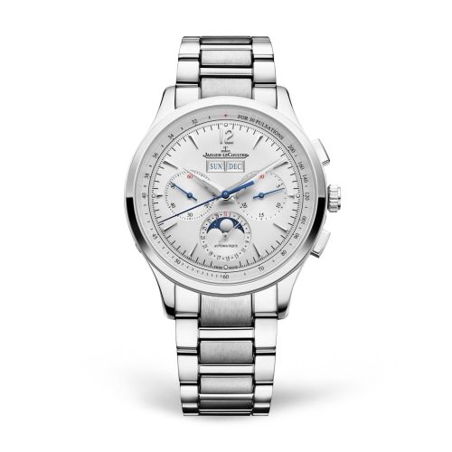 Jaeger-LeCoultre Master Control Chronograph Calendar Stainless Steel Silver Strap + Bracelet