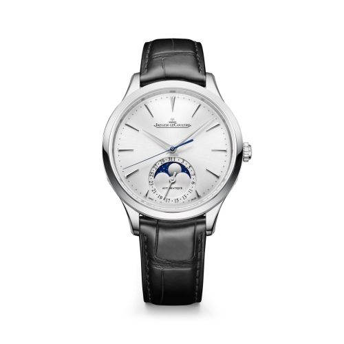 Jaeger-LeCoultre Master Ultra Thin Moon 36 Stainless Steel Silver Alligator