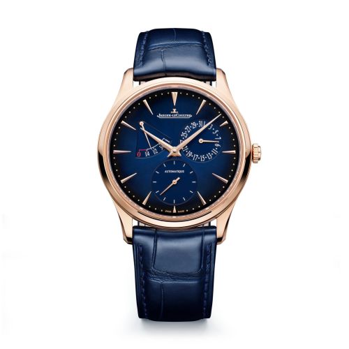 Jaeger-LeCoultre Master Ultra Thin Réserve de Marche Pink Gold Gradient Blue Alligator