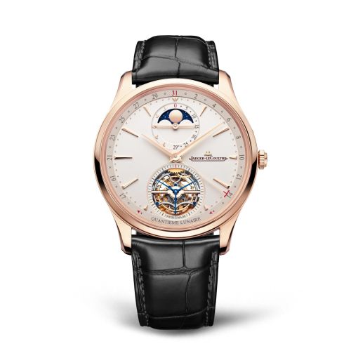 Jaeger-LeCoultre Master Ultra Thin Tourbillon Moon Pink Gold Eggshell Alligator