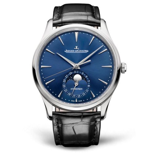 Jaeger-LeCoultre Master Ultra Thin Moon Stainless Steel Blue Alligator