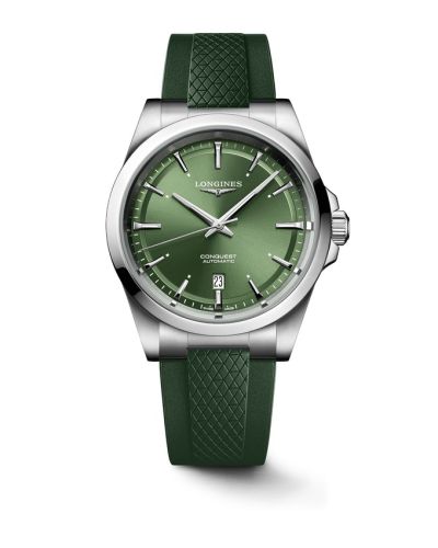 Longines Conquest 41 Stainless Steel Green Rubber