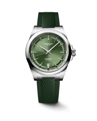 Longines Conquest 38 Stainless Steel Green Rubber