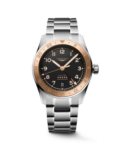 Longines Spirit Zulu Time 1925 39 Stainless Steel - Pink Gold Black Bracelet 100 Years