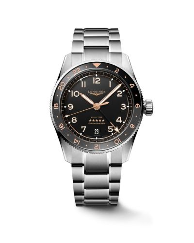 Longines Spirit Zulu Time 39 Stainless Steel Black Bracelet