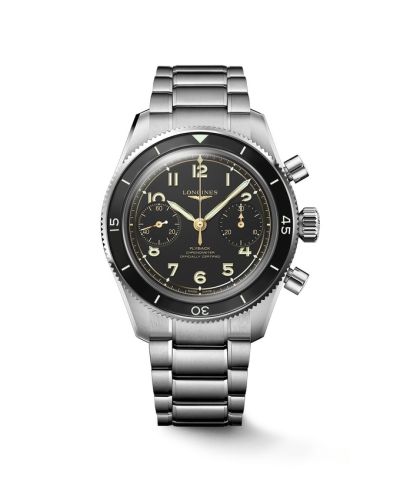 Longines Spirit Chronograph Flyback 39.5 Stainless Steel Black Bracelet