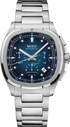 Mido Multifort TV Chronograph Stainless Steel Blue Bracelet