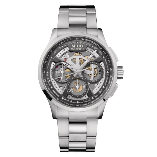 Mido Multifort Chronograph Skeleton Stasinless Steel Black Bracelet