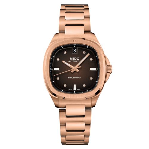 Mido Multifort TV 35 Rose Gold Brown Bracelet